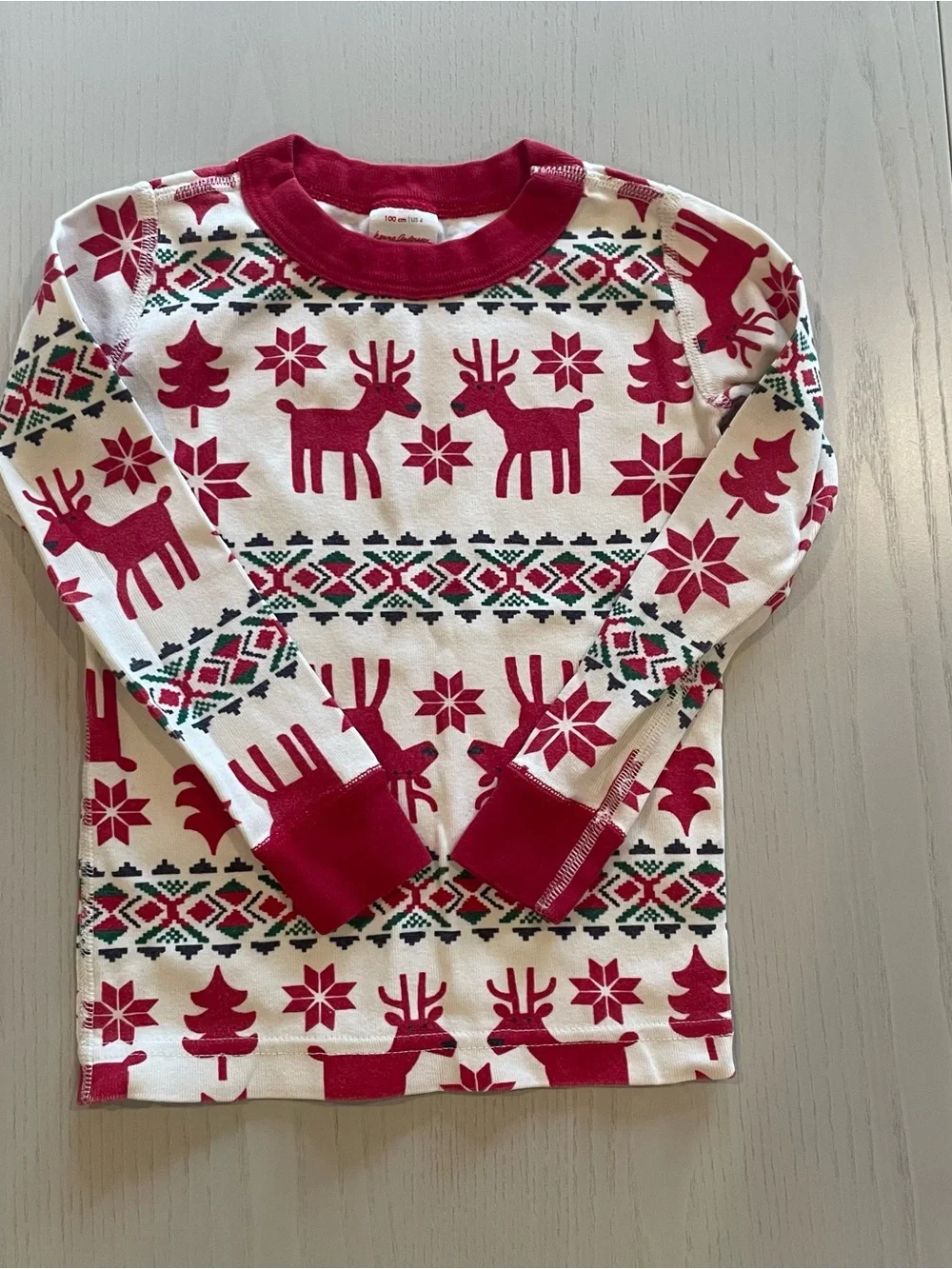 Hanna Andersson Holiday Dear Deer HannaJams Cotton Pajama Set - Size 4 100